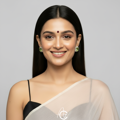 Dazzling Beauty Green Earrings