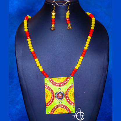 Statement Necklace Set, Handpainted : Handmade