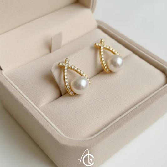 Bling Pearl Earrings