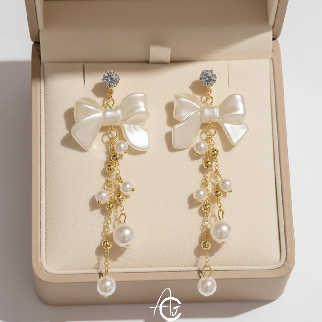 Bow Long Chain Earrings