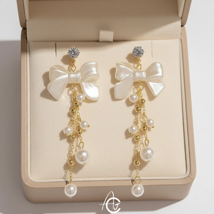 Bow Long Chain Earrings