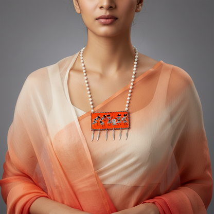 Statement Necklace, Handpainted : Handmade