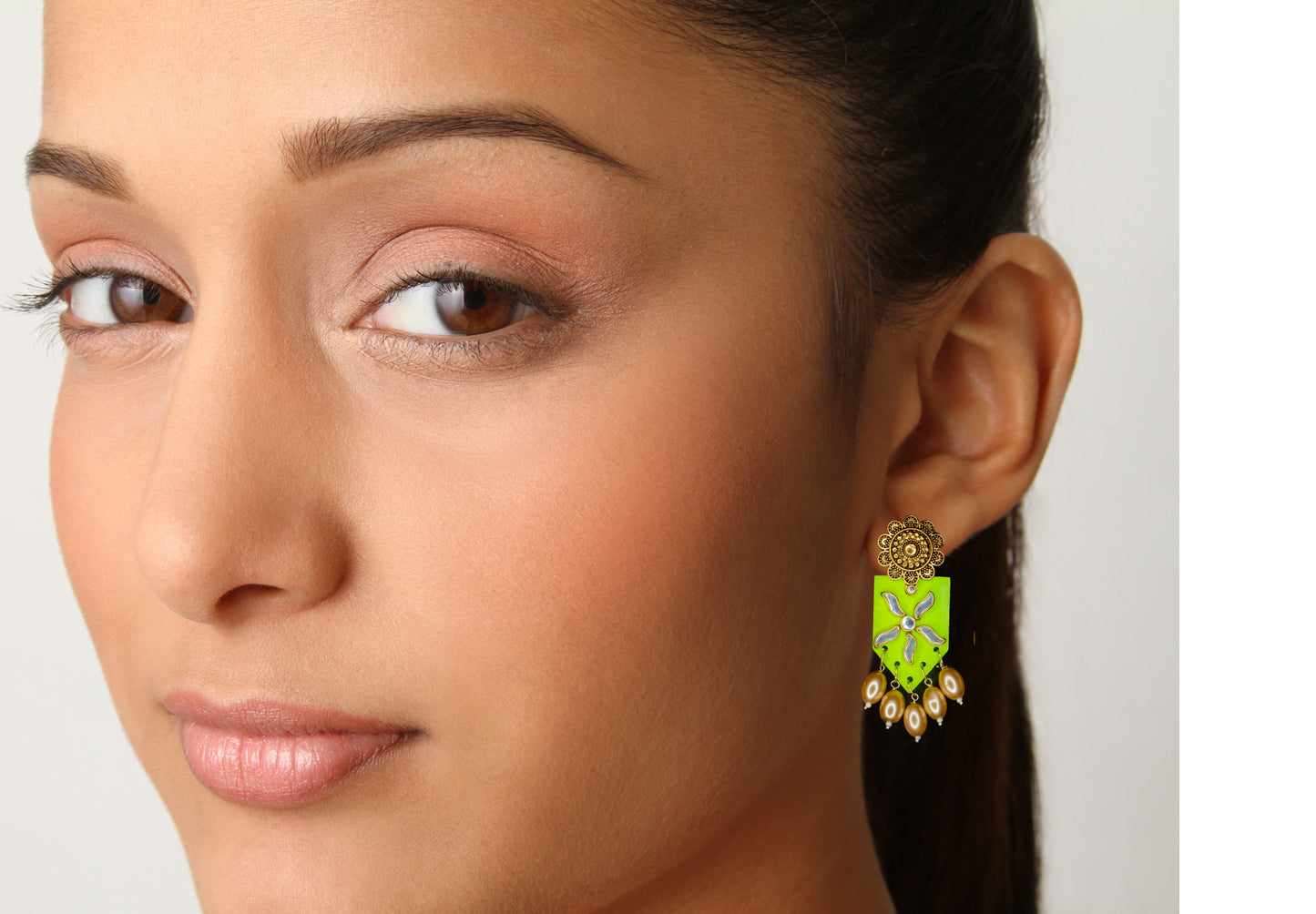 Ana Earrings, Handpainted : Handmade