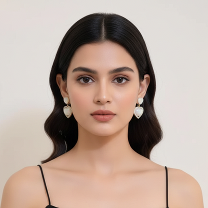 Statement Heart Drop Earrings