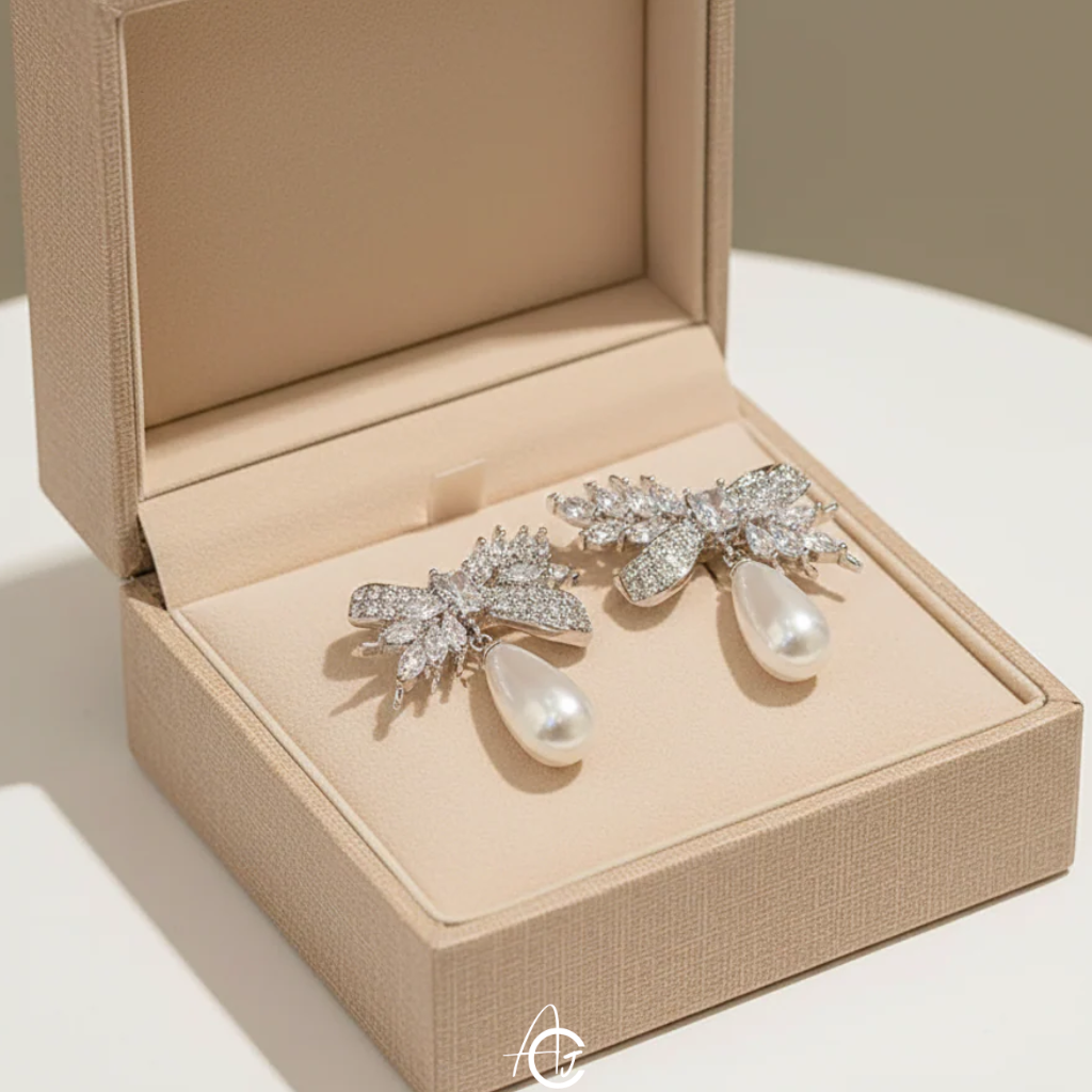Statement Bow And Pearl Earrings