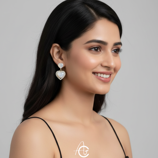 Statement Heart Drop Earrings