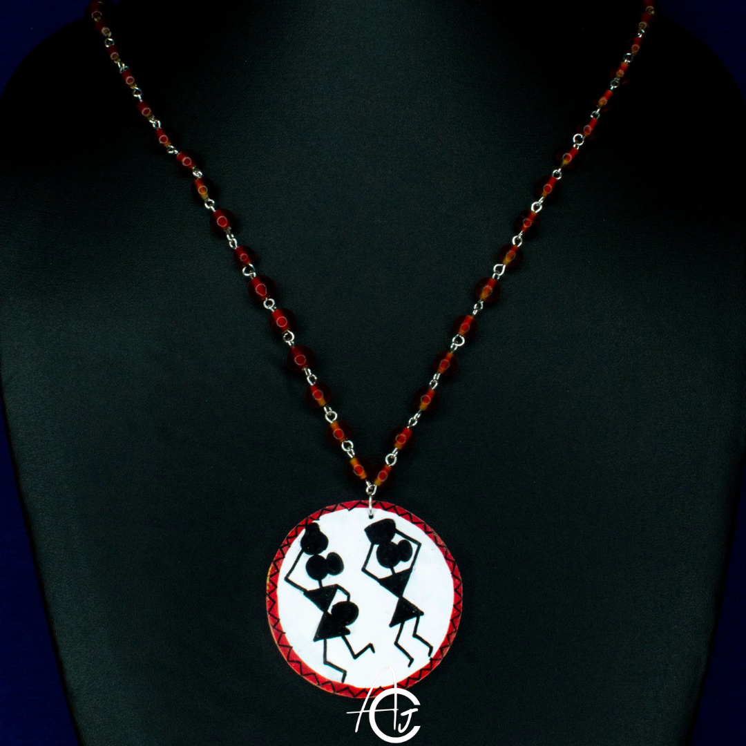 Statement Necklace, Handpainted : Handmade