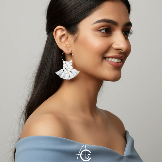 Macrame Earrings : Handmade