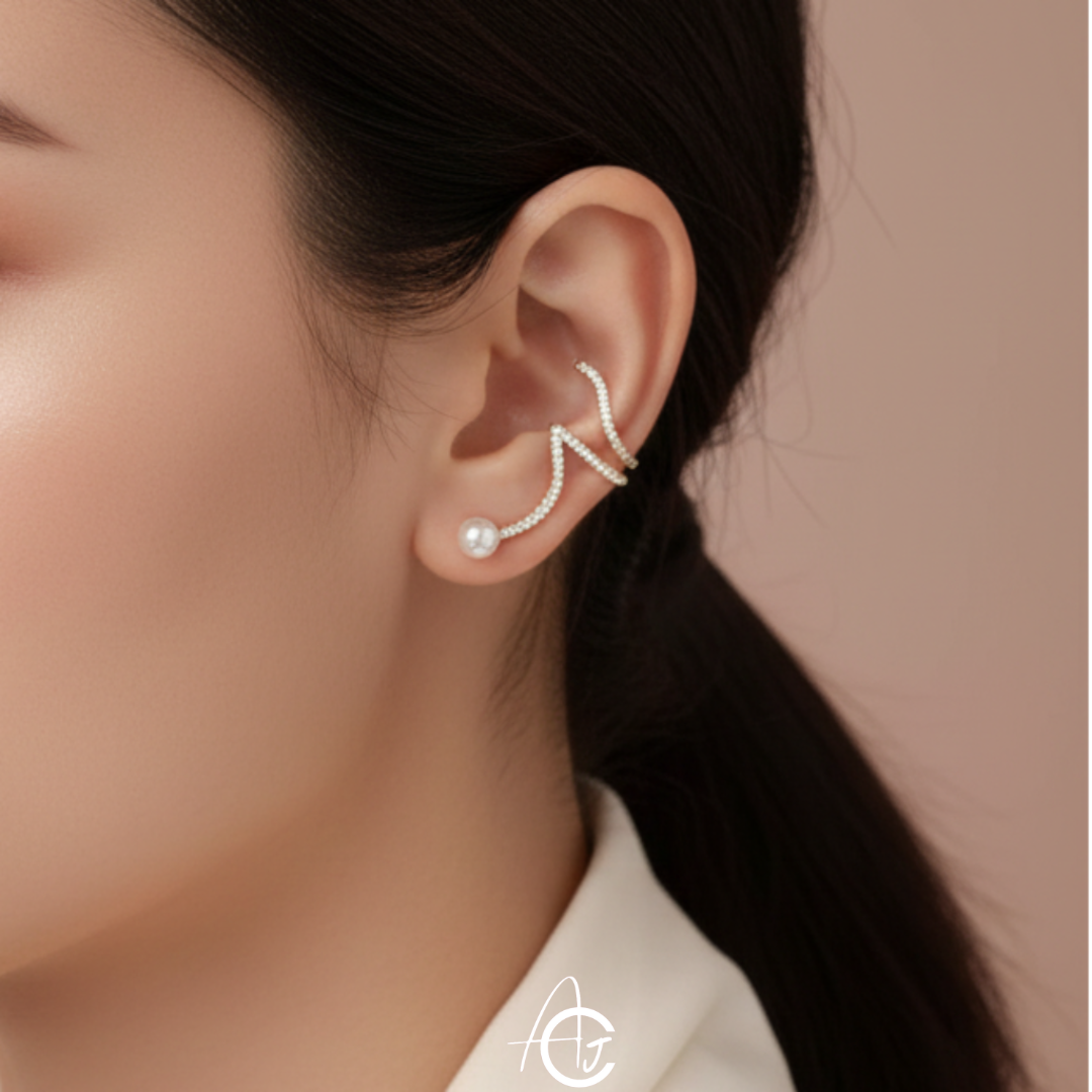 Bling Pearl Earcuffs