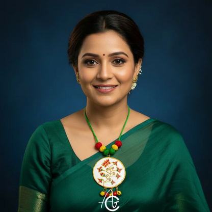 Statement  Necklace, Handpainted : Handmade