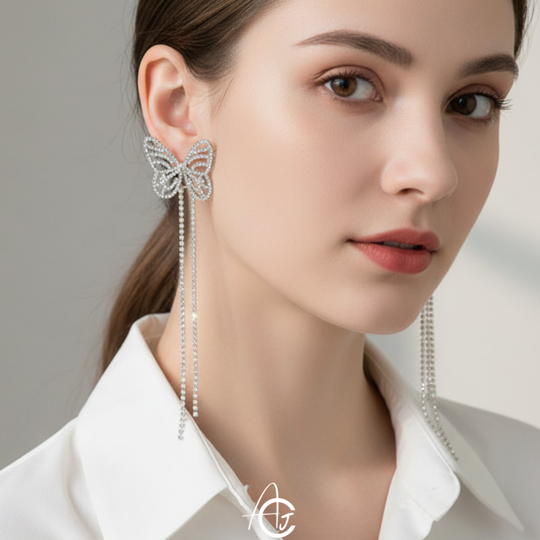 Butterfly Drop Statement Earrings