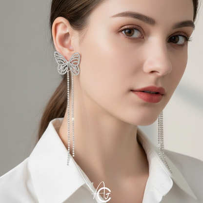 Butterfly Drop Statement Earrings