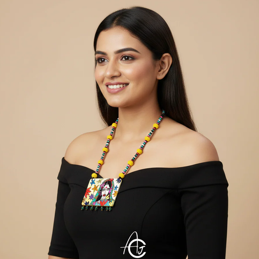 Statement Necklace, Handpainted : Handmade