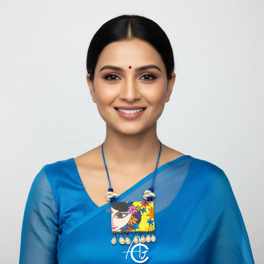 Statement Necklace, Handpainted : Handmade