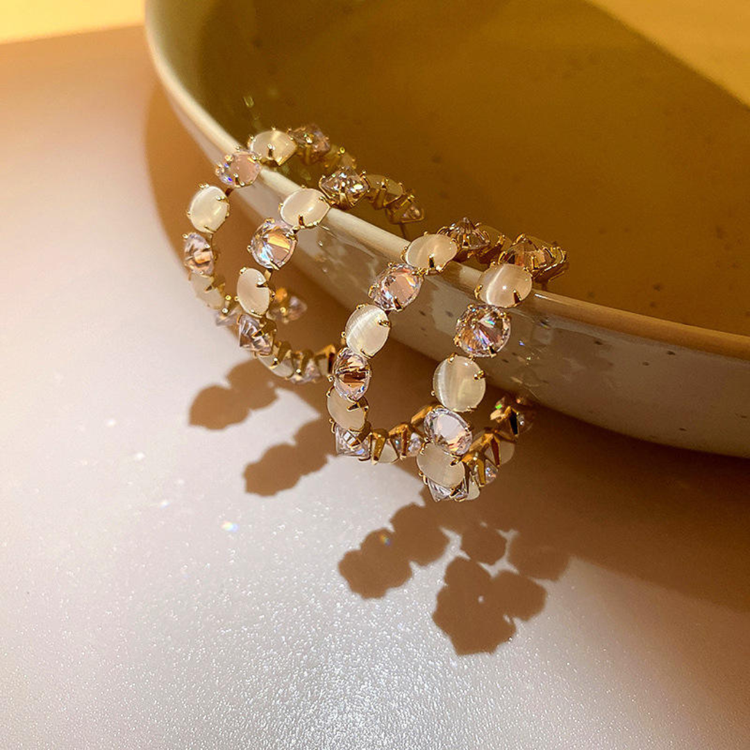 Crystal Statement Hoop Earrings