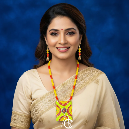 Statement Necklace Set, Handpainted : Handmade