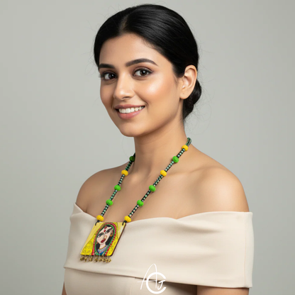 Statement Necklace, Handpainted : Handmade