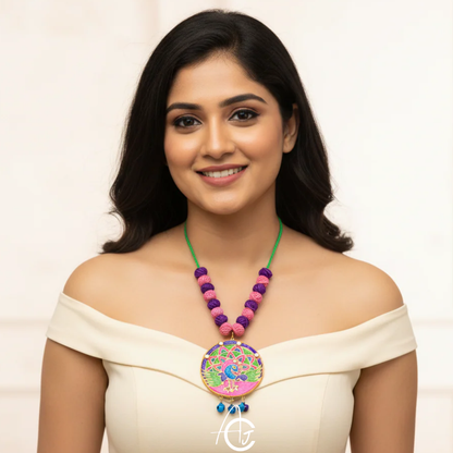 Statement Necklace, Handpainted : Handmade