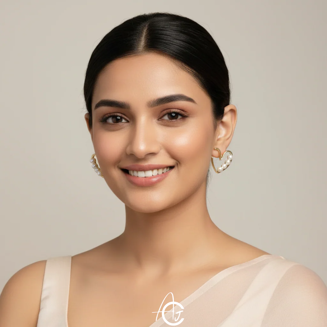 Pearl Heart Earrings