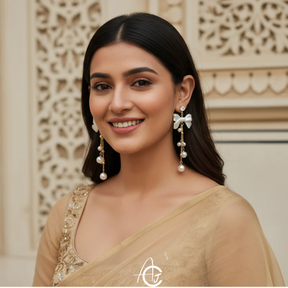 Bow Long Chain Earrings