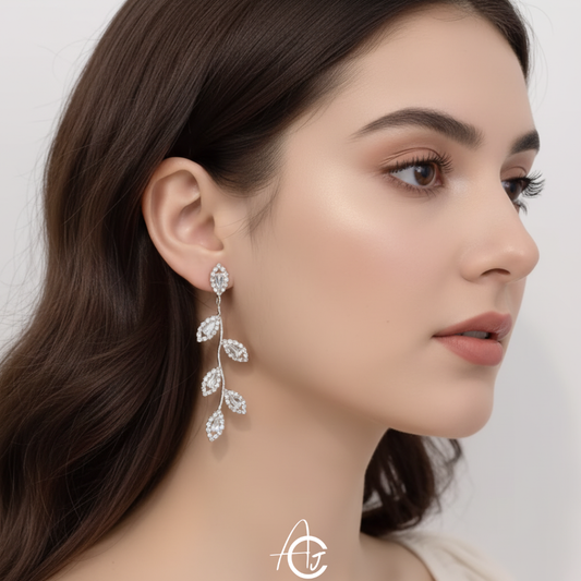 Leaves Long Chain Earrings