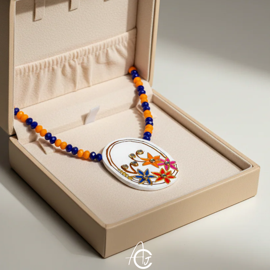 Statement Necklace, Handpainted : Handmade