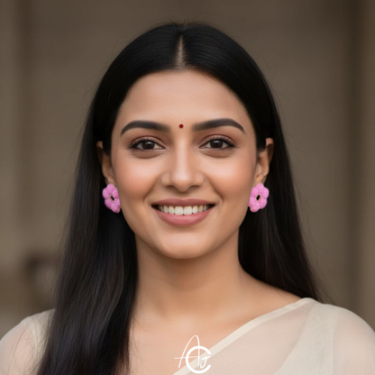 Beads Embroidered Earrings : Handmade