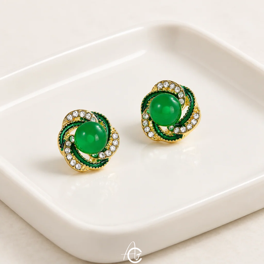 Bling Pearl Enamel Earrings
