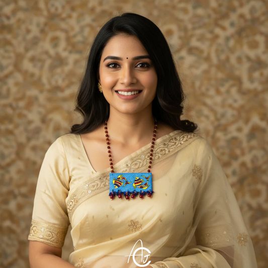 Statement Necklace, Handpainted : Handmade