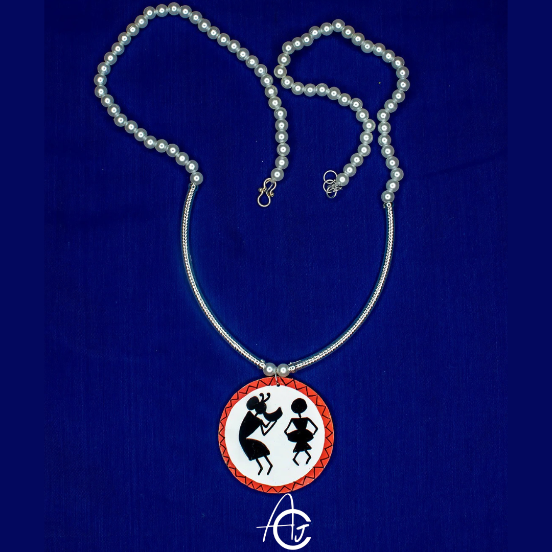 Statement Necklace, Handpainted : Handmade