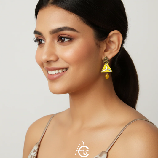 Statement Earrings, Handpainted : Handmade