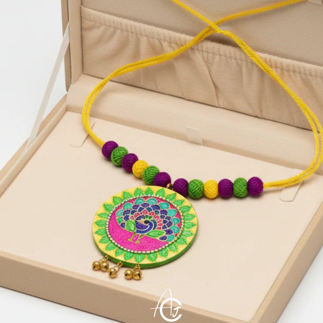 Statement Necklace, Handpainted : Handmade