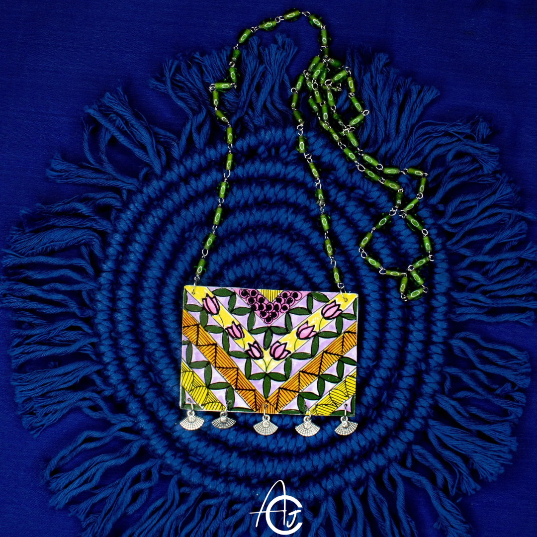 Statement Necklace, Handpainted : Handmade