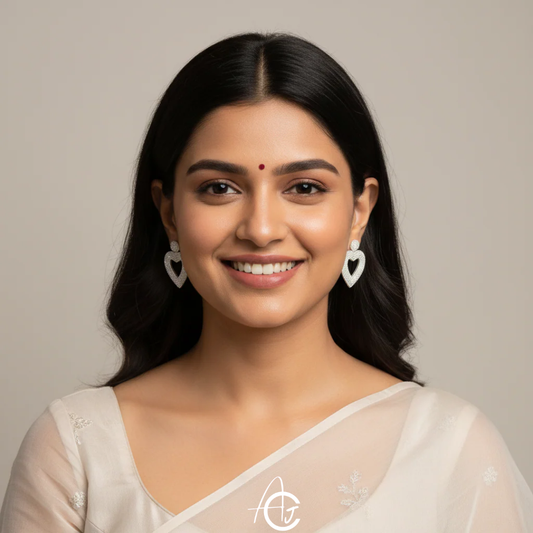 Beads Embroidered Earrings : Handmade