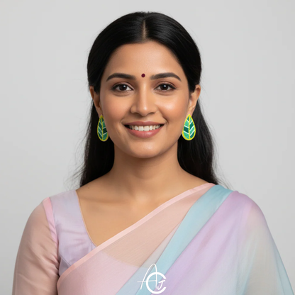 Beads Embroidered Earrings : Handmade