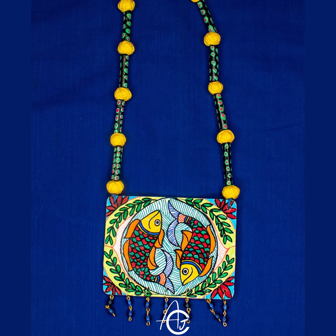 Statement Necklace, Handpainted : Handmade