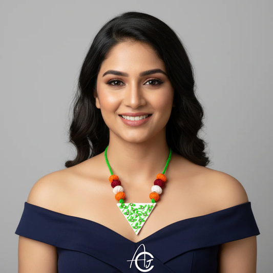 Statement  Necklace Set, Handpainted : Handmade