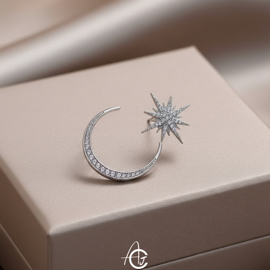 Moon And Star Mismatch Earrings