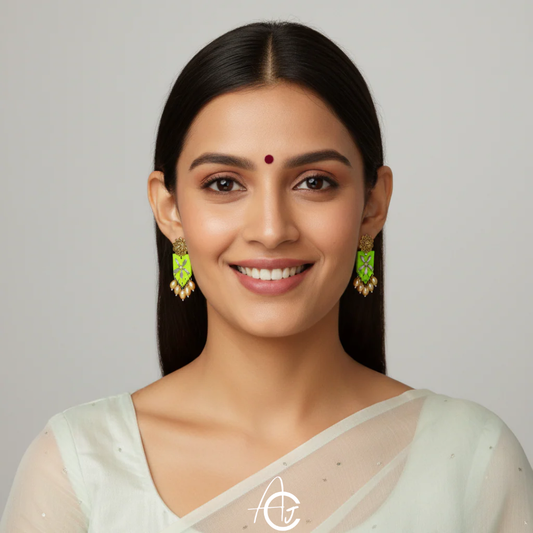 Statement Earrings, Handpainted : Handmade