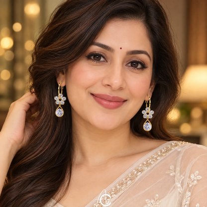 Bling Hoop Drop Earrings