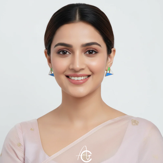 Color Triangle Earrings