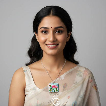 Statement Necklace, Handpainted : Handmade