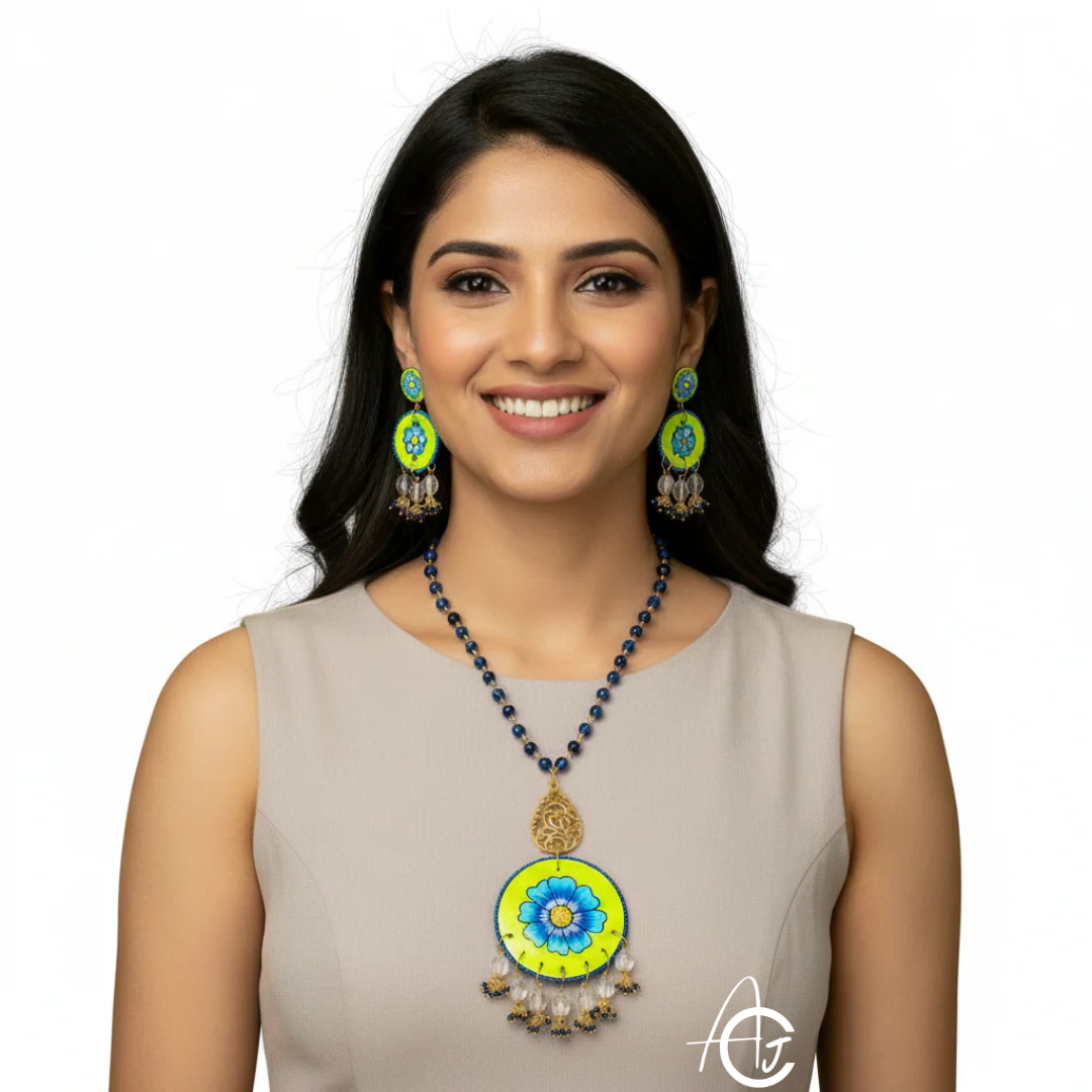 Statement Necklace Set, Handpainted : Handmade