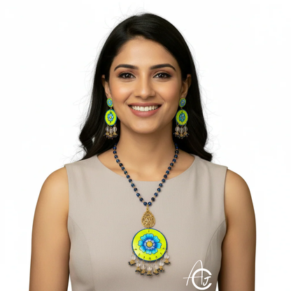 Statement Necklace Set, Handpainted : Handmade