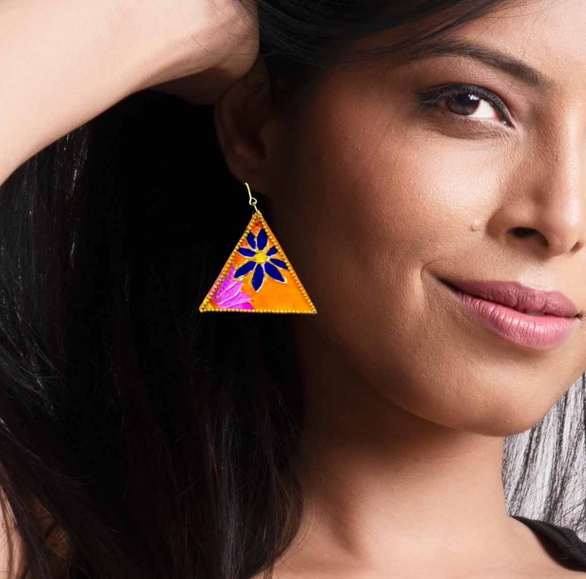 Tanvi Earrings, Handpainted : Handmade
