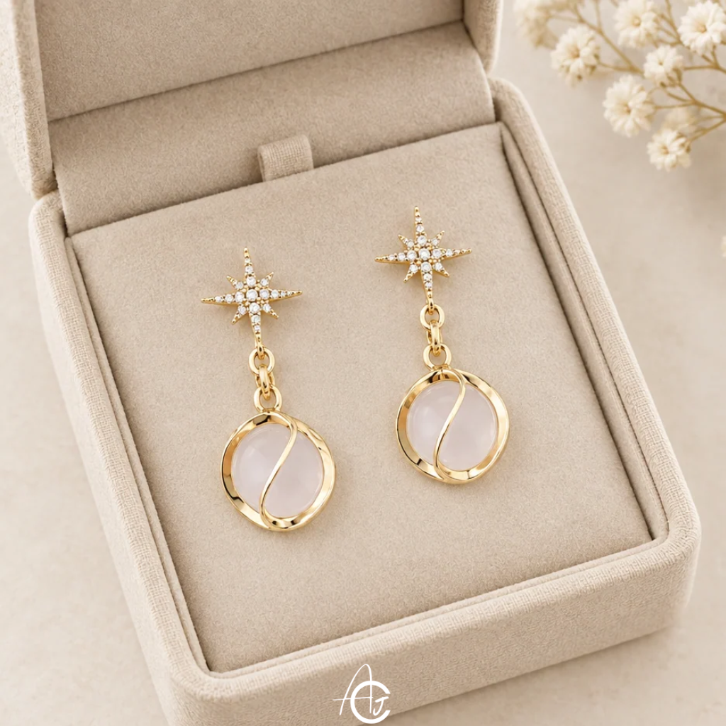 Pretty Crystal Star Earrings
