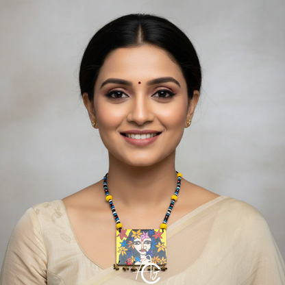 Statement Necklace, Handpainted : Handmade