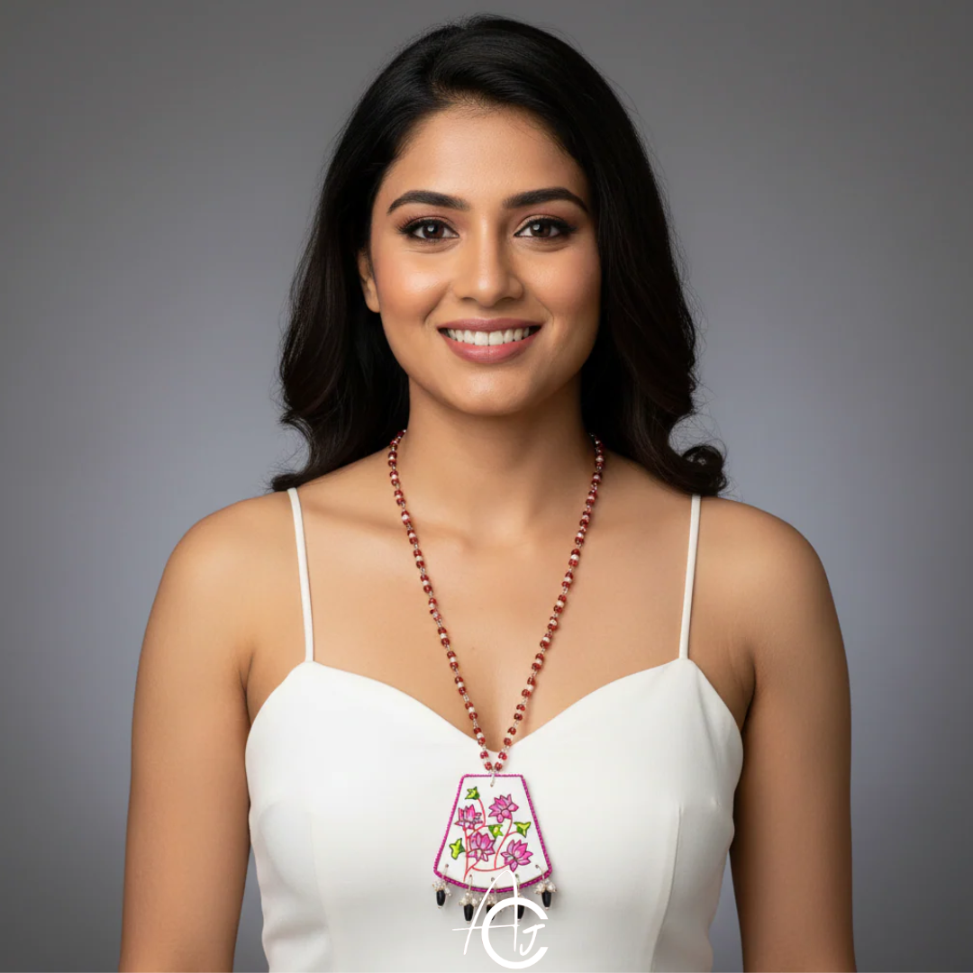 Statement Necklace, Handpainted : Handmade