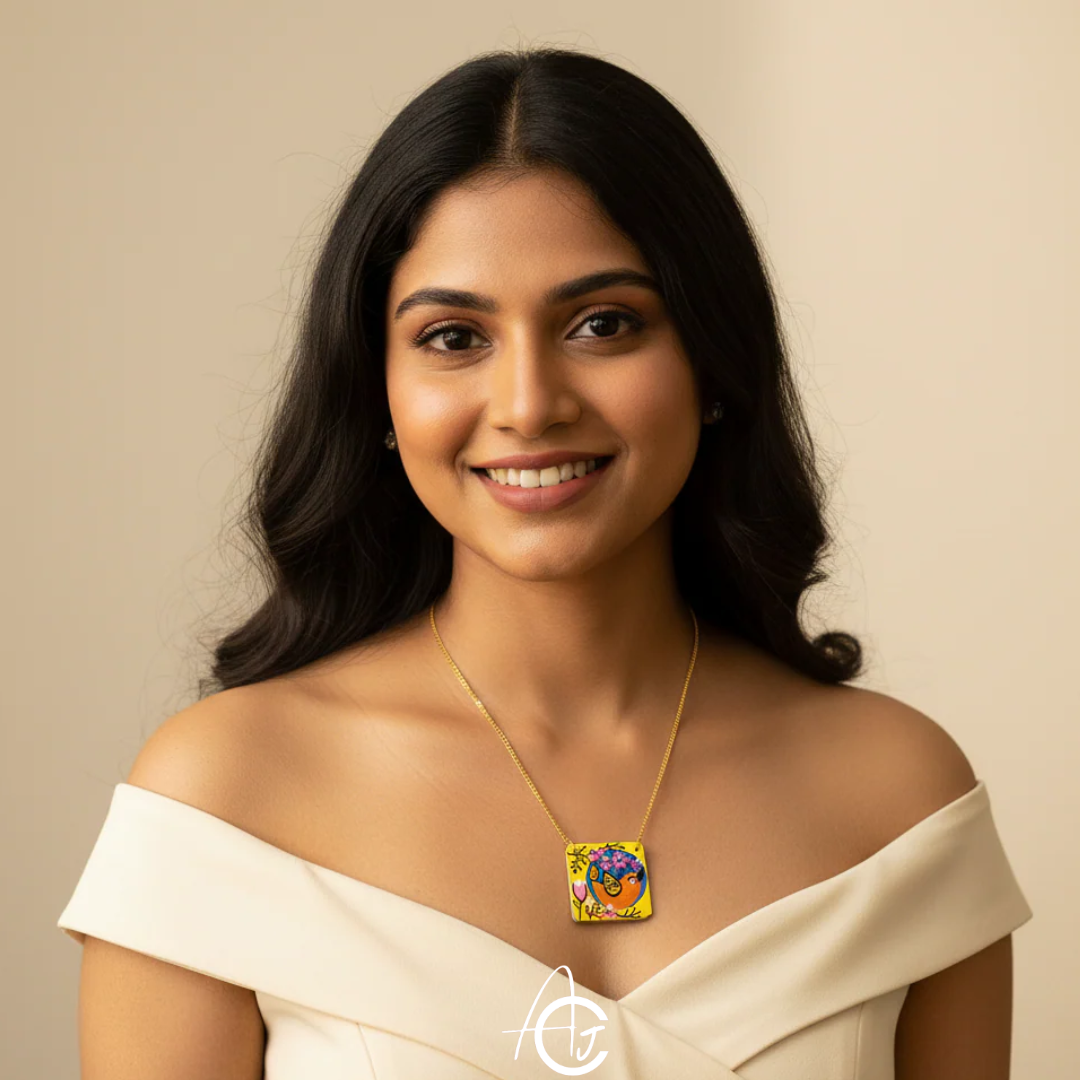 Statement  Necklace, Handpainted : Handmade