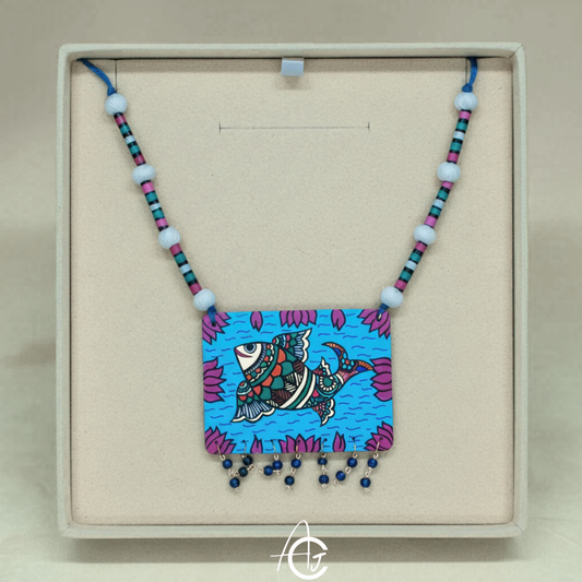 Statement Necklace, Handpainted : Handmade